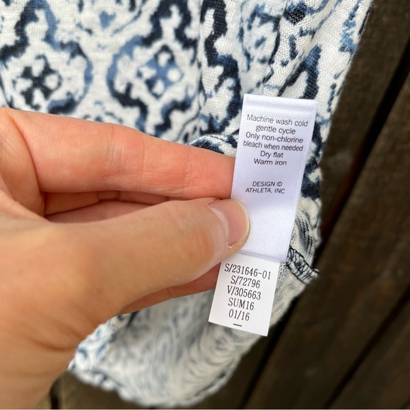 Athleta Newport Easy Medallion 100% Linen Racerback Tank Top Sz S - Picture 7 of 10